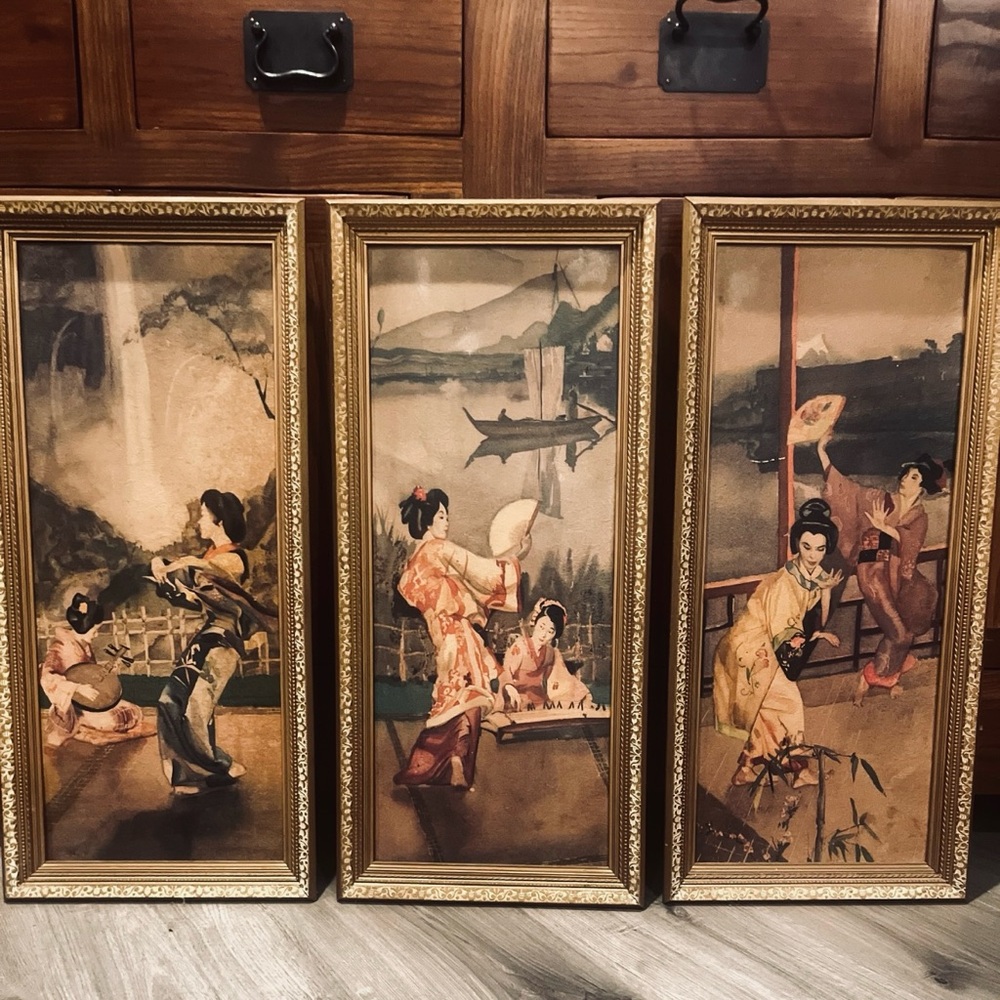 Vintage RARE MCM Asymetrical Mid Century Asian Chinese Wall Art Ray Witt